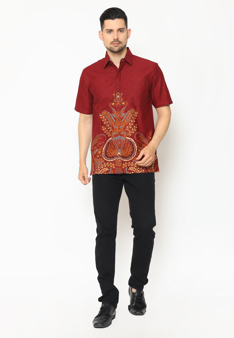 Hadinata Batik Pria Kemeja Pendek Lateef Laila