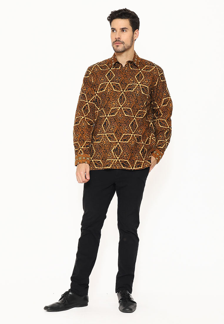 Hadinata Batik Tulis Cap Kemeja Panjang Furing Pria Manggala