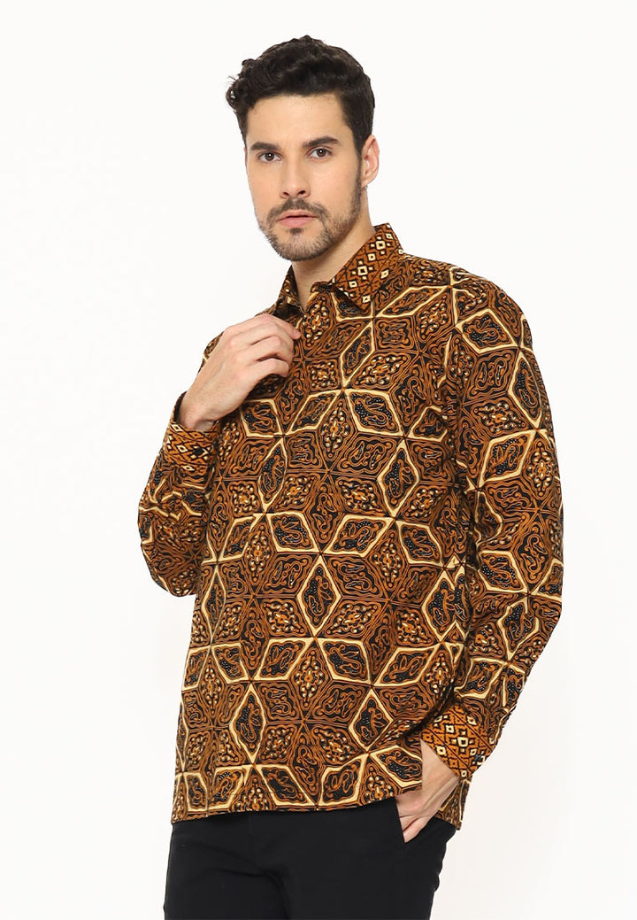 Hadinata Batik Tulis Cap Kemeja Panjang Furing Pria Manggala