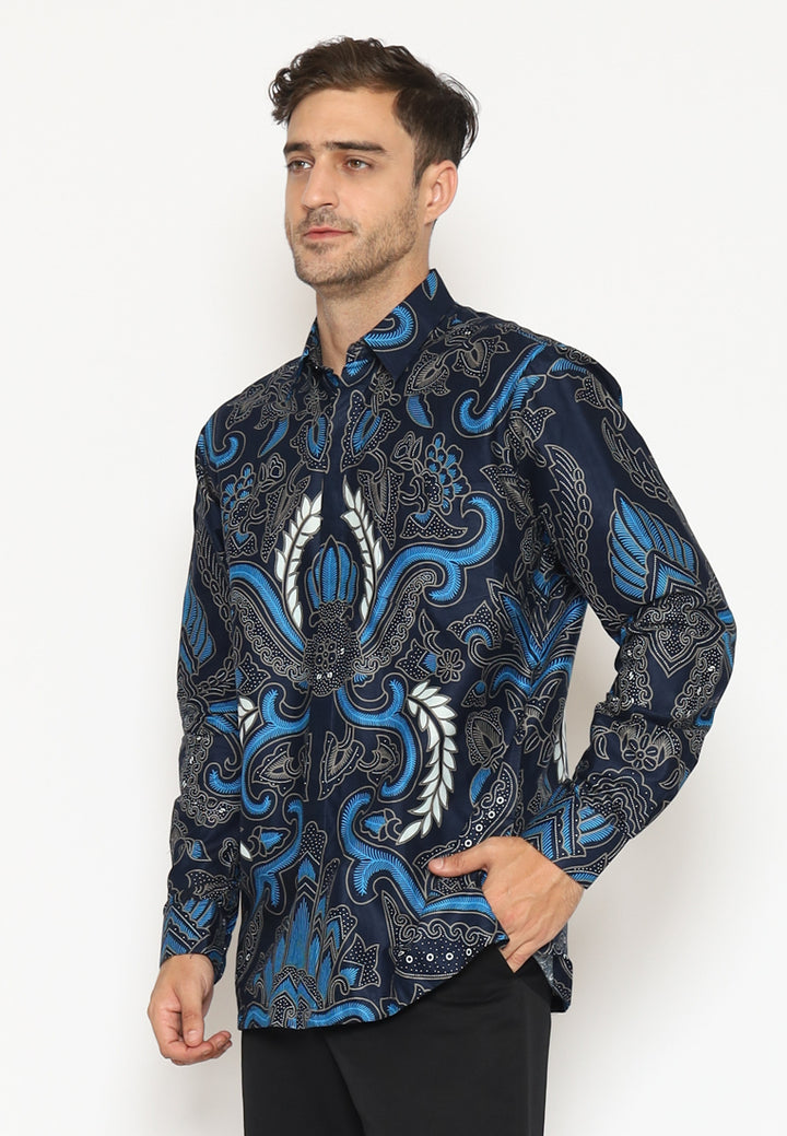 Hadinata Batik Pria Kemeja Panjang Furing SlimFit Zack Zenna